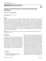 Strength and chemical properties of cemented Johannesburg gold tailing sands