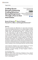 Crafting across domains : enhancing crafting behaviour among entrepreneurs through a face-to-face intervention