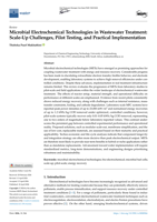 Microbial electrochemical technologies in wastewater treatment : scale-up challenges, pilot testing, and practical implementation