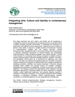 Integrating arts, culture and identity in contemporary management