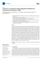 A review of automatic voltage regulation methods for synchronous generator control