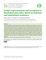 Gender representation and corruption in Ekurhuleni post-2021 : between inclusion and institutional resistance