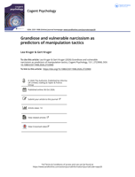 Grandiose and vulnerable narcissism as predictors of manipulation tactics