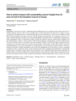 How to achieve impacts with sustainability science? Insights from 20 years of work in five biosphere reserves in Europe