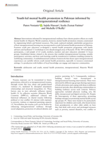 Youth-led mental health promotion in Pakistan informed by intergenerational resilience