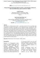 Dialectics on humanitarian action : a necessary action to the less privilege and nations in crisis