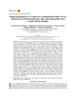 Alumni engagement as a catalyst for strengthening public service : reflections on professionalization, 4IR, and sustainability from a South African dialogue