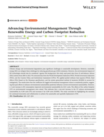 Advancing environmental management through renewable energy and carbon footprint reduction