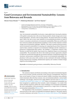 Good governance and environmental sustainability : lessons from Botswana and Rwanda