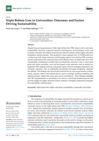 Triple bottom line in Universities : outcomes and factors driving sustainability