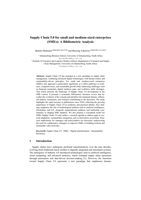 Supply chain 5.0 for small and medium-sized enterprises (SMEs) : a bibliometric analysis