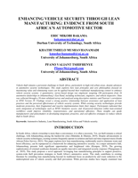 Enhancing vehicle security through lean manufacturing : evidence from South Africa's automotive sector