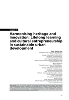 Harmonising heritage and innovation : lifelong learning and cultural entrepreneurship in sustainable urban development 