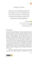 Women in leadership and the promotion of accountability in local governance : evaluating the role of female leaders in Ekurhuleni municipality