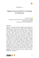 Digital tools for effective teaching of chemistry