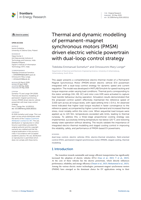 Thermal and dynamic modelling of permanent-magnet synchronous motors (PMSM) driven electric vehicle powertrain with dual-loop control strategy