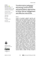 Transformative pedagogy: Harnessing constructivist and participatory approaches to foster learner engagement and effective instruction