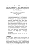   Assessment of students’ conceptions of the laws of conservation of energy and momentum in Senior Secondary School Physics: Implications for STEM careers
