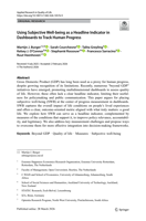 Using Subjective Well-being as a Headline Indicator in Dashboards to Track Human Progress