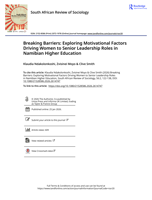 Breaking barriers: Exploring motivational factors driving women to senior leadership roles in Namibian Higher Education