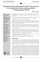 Comparison of the automated First 3DTM vision screener to a manual driver vision screening method in Gauteng (South Africa)