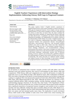 English Teachers' Experiences with Intervention Strategy Implementation Addressing Literacy Skill Gaps in Progressed Learners 
