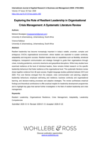 Exploring the role of resilient leadership in organisational crisis management: A systematic literature review