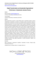 Digital transformation and sustainable organisational performance: A systematic literature review