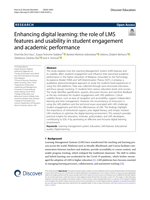 Enhancing digital learning: the role of LMS features and usability in student engagement and academic performance