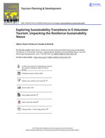 Exploring sustainability transitions in e-volunteer tourism: Unpacking the resilience-sustainability nexus