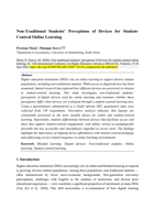 Non-traditional students’ perceptions of devices for student-centred online learning