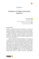 Resilience in Higher Education: Quid est?