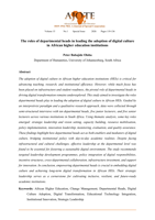 The roles of departmental heads in leading the adoption of digital culture in African higher education institutions