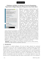 Challenges and Risks of Utilising AI Tools for Postgraduate Supervision in Higher Education: Perspectives from South Africa