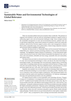 Sustainable water and environmental technologies of global relevance