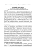 Socio-economic development and " Happiness " in Sub-Saharan Africa : construction of synthetic social measures