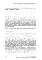 Water resource vulnerability in the face of climate-induced shock events : a bibliometric analysis
