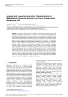 Angular and lateral acceleration characterisation of mastermover vehicular dynamics in tesco culverhouse warehouse, UK