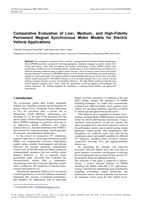 Comparative evaluation of low-, medium-, and high-fidelity permanent magnet synchronous motor models for electric vehicle applications