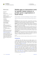 Mobile apps as intervention tools for gender-based violence in private sector organisations in South Africa