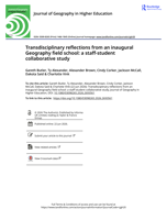 Transdisciplinary reflections from an inaugural Geography field school: A staff-student collaborative study