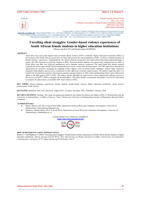 Unveiling silent struggles: Gender-based violence experiences of South African female students in higher education institutions