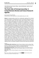 The dark side of entrepreneurship: A comprehensive review and future research agenda