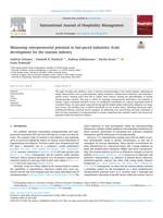 Measuring entrepreneurial potential in fast-paced industries: Scale development for the tourism industry