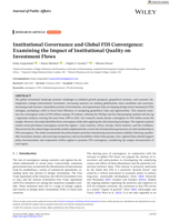 Institutional governance and global FDI convergence: Examining the impact of institutional quality on investment flows