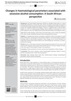 Changes in haematological parameters associated with excessive alcohol consumption: A South African perspective