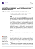 A retrospective cohort study to determine covid-19 mortality, survival probability and risk factors among children in a South African Province