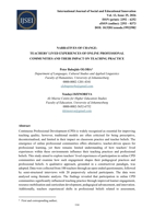  Narratives of change: Teachers’ lived experiences of online professional communities and their impact on teaching practice