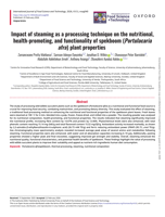 Impact of steaming as a processing technique on the nutritional, health-promoting, and functionality of spekboom (Portulacaria afra) plant properties