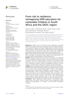 From risk to resilience: reimagining DRR education for vulnerable children in South Africa and the SADC region